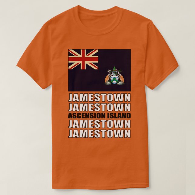 Camiseta Bandeira da Ilha da Ascensão (Frente do Design)