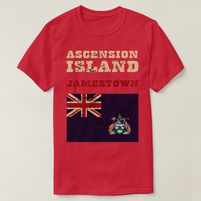 Camiseta Bandeira da Ilha da Ascensão (Frente do Design)