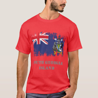 Camiseta Bandeira da Ilha da Geórgia do Sul Grunge Vintage