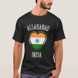 Camiseta Bandeira da Índia Coração Cidade de Allahabad