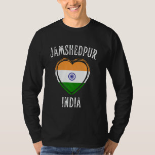 Camiseta Bandeira da Índia Coração Cidade Jamshedpur