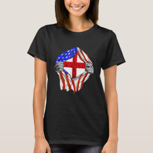 Camiseta Bandeira da Inglaterra EUA América Raízes Inglesas