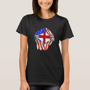 Camiseta Bandeira da Inglaterra EUA América Raízes Inglesas