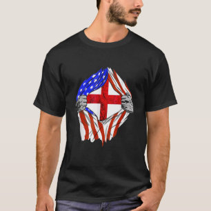Camiseta Bandeira da Inglaterra EUA América Raízes Inglesas