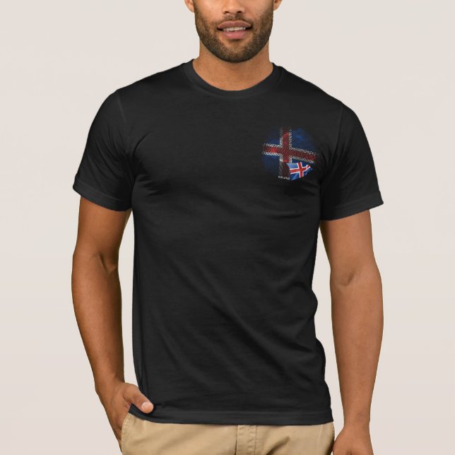 Camiseta bandeira da Islândia (Frente)