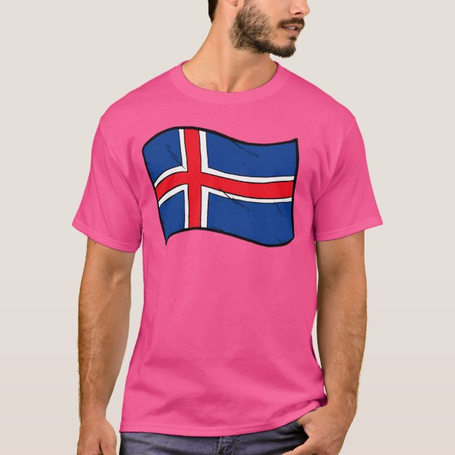 Camiseta Bandeira Da Islândia (Frente)