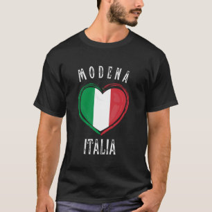 Camiseta Bandeira da Itália Coração Cidade de Modena