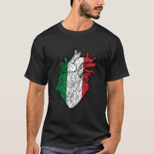 Camiseta Bandeira da Itália Coração Raízes Italianas Orgulh