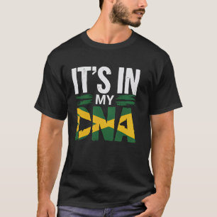 Camiseta Bandeira da Jamaica É Meu DNA Raízes Jamaicanas Or