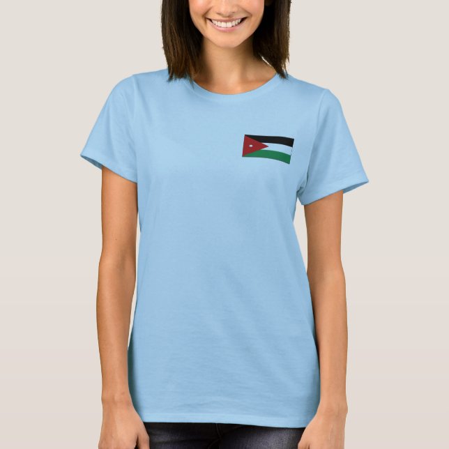 Camiseta Bandeira da Jordânia + Mapa (Frente)