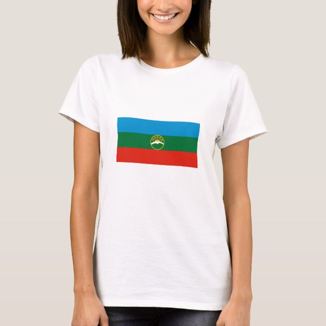 Camiseta Bandeira da Karachay Cherkessia (Frente)