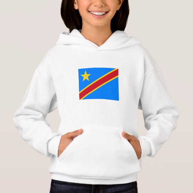 Camiseta Bandeira da Kinshasa do Congo (Frente)