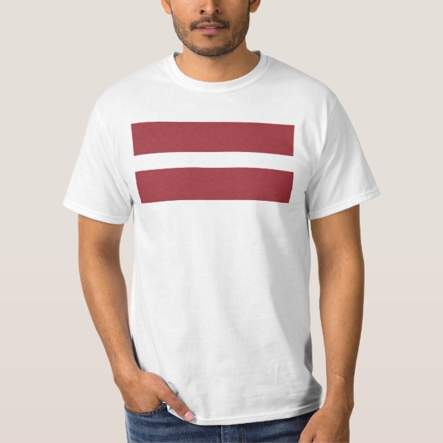 Camiseta Bandeira da Letônia (Frente)