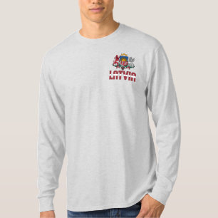 Camiseta Bandeira da Letónia e Casaco de Armas Patriótica
