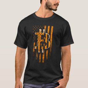 Camiseta Bandeira da Liberdade Bitcoin Design de Rua Cripto