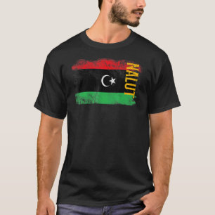 Camiseta Bandeira Da Líbia Para Homens Líbios Mulheres Cria
