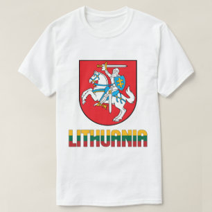 Camiseta Bandeira da Lituânia e Casaco de Armas Patriótic