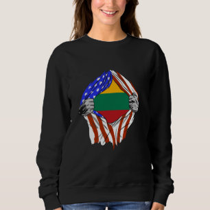 Camiseta Bandeira da Lituânia EUA América Orgulho Lituano P