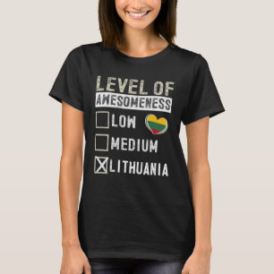 Camiseta Bandeira da Lituânia Lituanos Nível de Incrível