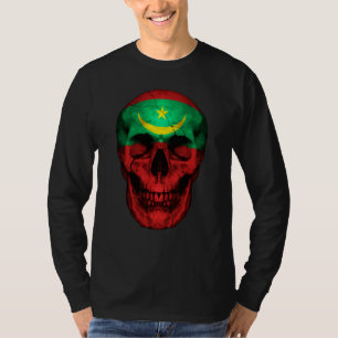 Camiseta Bandeira da Mauritânia Crânio Raízes Mauritanianas
