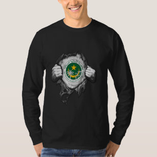Camiseta Bandeira da Mauritânia de Apoio, País da Mauritâni