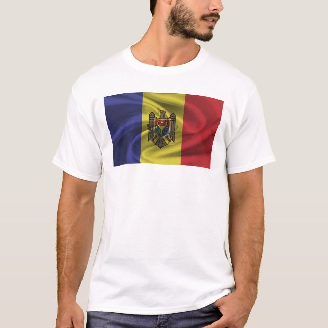 Camiseta Bandeira Da Moldávia (Frente)