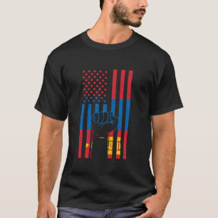 Camiseta Bandeira da Mongólia Punho Mongol Raízes Mongóis M