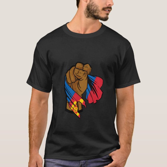 Camiseta Bandeira da Mongólia Raízes Mongóis Orgulho Mongol (Frente)