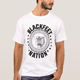Camiseta Bandeira da Nação dos Pés Negra - pés negros - índ