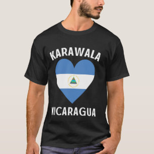 Camiseta Bandeira da Nicarágua Coração Cidade Karawala