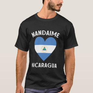 Camiseta Bandeira da Nicarágua Coração Cidade Nandaime