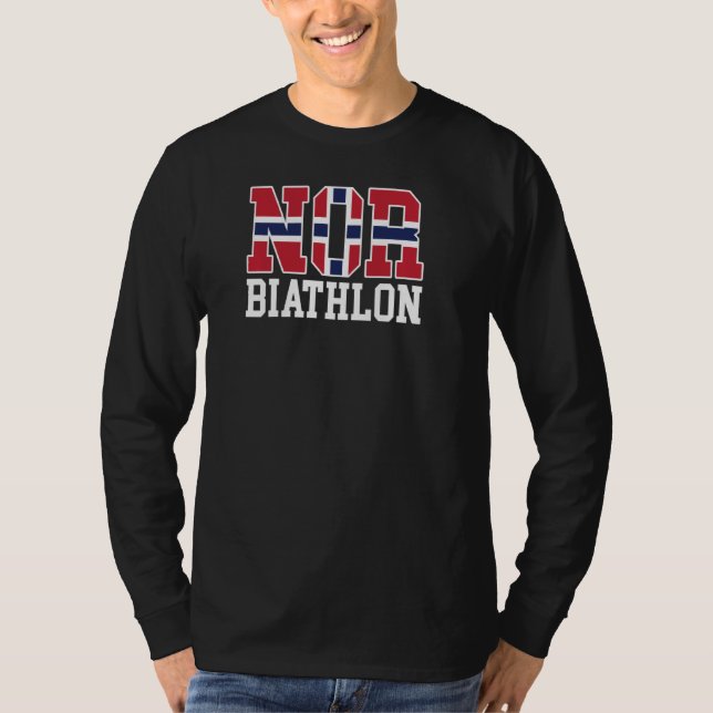 Camiseta Bandeira da Noruega Biathlona Norueguesa E Biathlo (Frente)