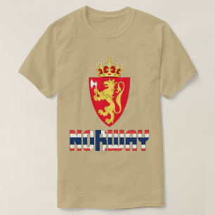 Camiseta Bandeira da Noruega e Casaco de Armas Patriótica