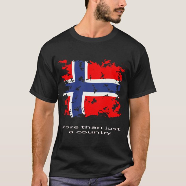 Camiseta bandeira da Noruega vintage (Frente)