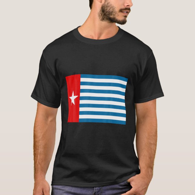 Camiseta Bandeira Da Nova Guiné Ocidental, Indonésia (Frente)