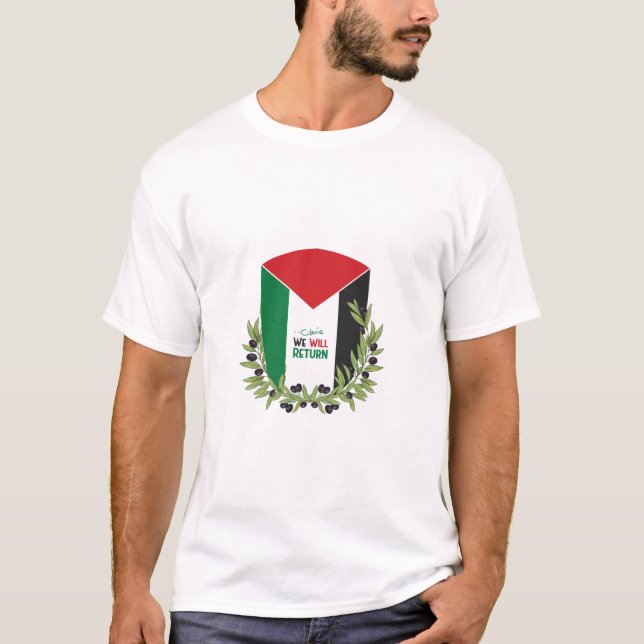 Camiseta Bandeira da Palestina e Ramos Olivais (Frente)