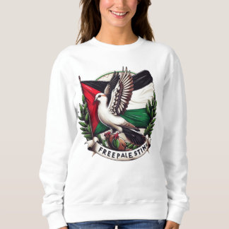 Camiseta Bandeira da Palestina Livre, Pombo com folha de ol