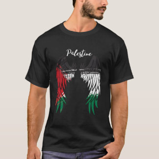 Camiseta Bandeira da Palestina Pai no Verso Anjo Palestino