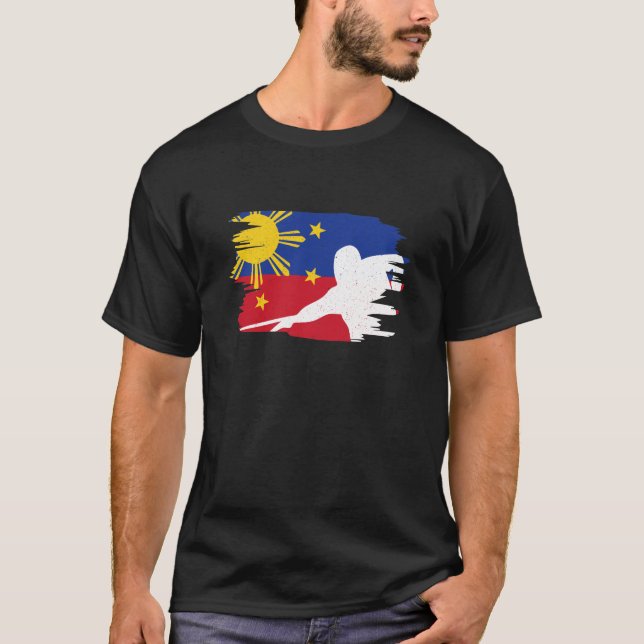 Camiseta Bandeira da Piscina Billiards para Filipinos e Fil (Frente)
