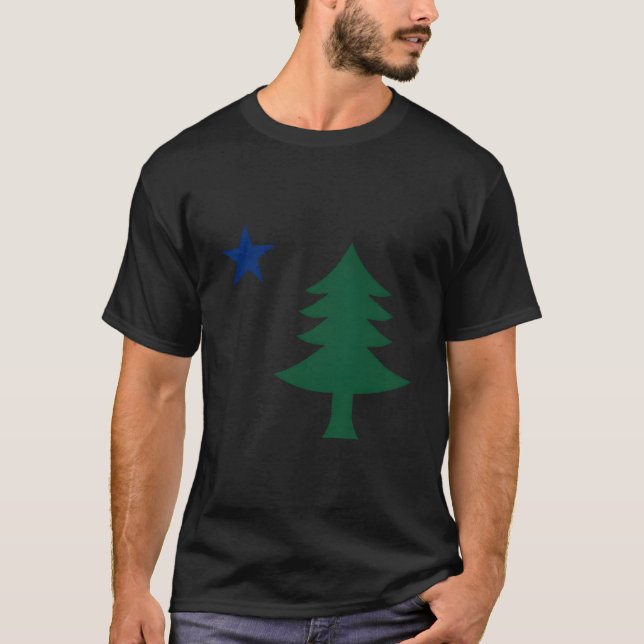 Camiseta Bandeira da Primeira Árvore e Estrela de Maine de  (Frente)