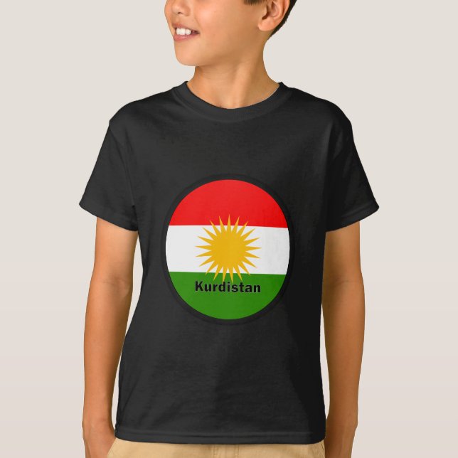 Camiseta Bandeira da qualidade de Roundel do Curdistão (Frente)