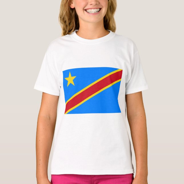 Camiseta Bandeira da RDC (República Democrática do Congo) (Frente)
