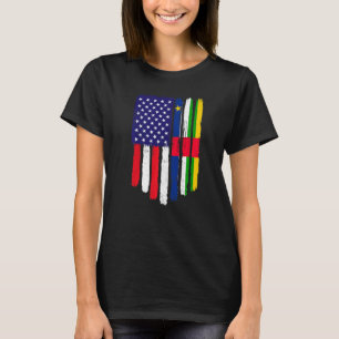 Camiseta Bandeira da República Centro-Africana Americana, e