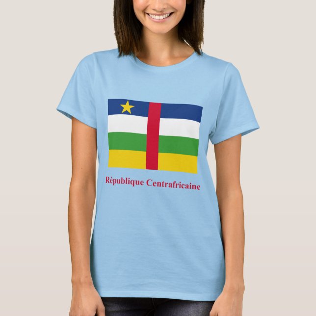 Camiseta Bandeira da República Centro-Africana com nome em  (Frente)
