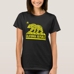 Camiseta Bandeira da República da Califórnia Urso Pardo Tri
