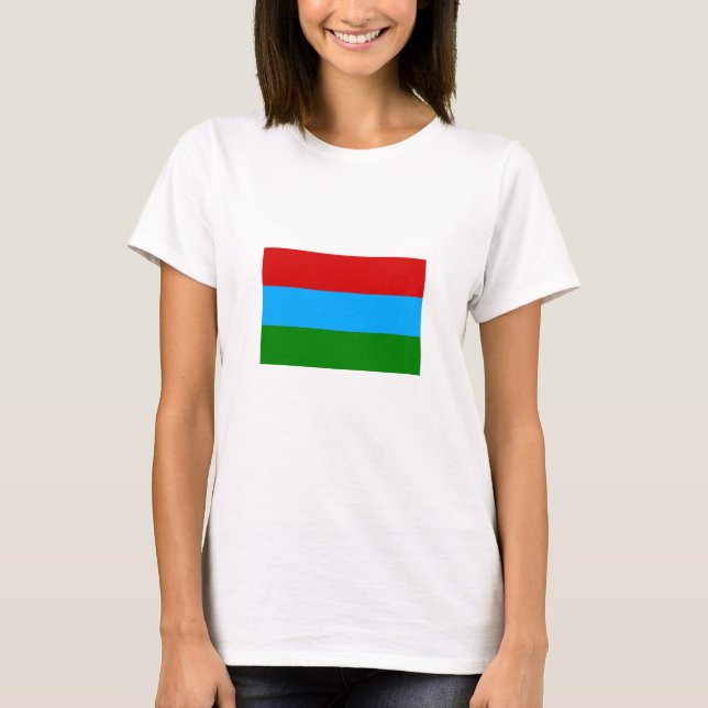 Camiseta Bandeira da República da Carélia (Frente)