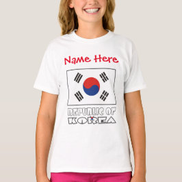 Camiseta Bandeira da República da Coreia Meninas Personaliz