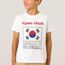 Camiseta Bandeira da República da Coreia Personalizada