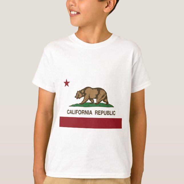 Camiseta Bandeira da república de Califórnia (Frente)