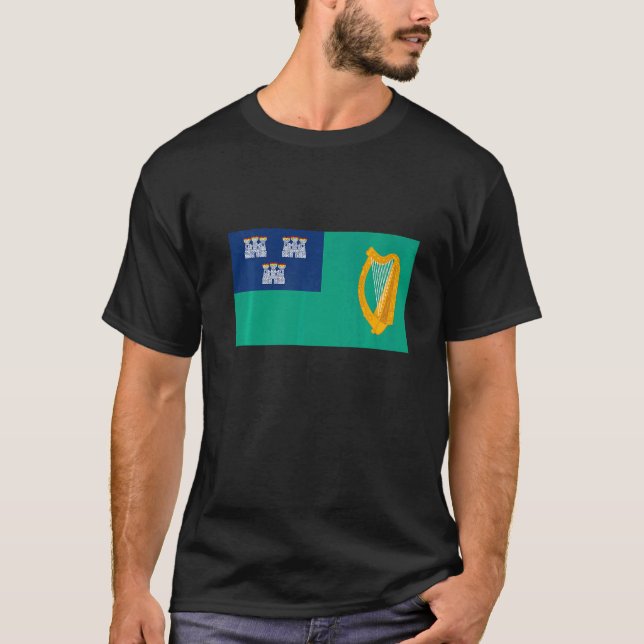 Camiseta Bandeira Da República De Dublin Da Irlanda (Frente)